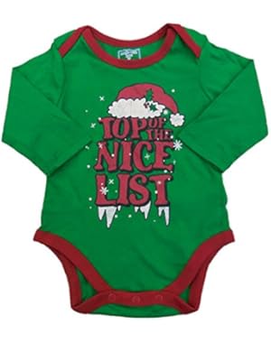 The Childrens Place Infant Boy Green Snap Bottom Christmas Creeper T-Shirt