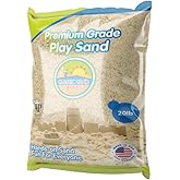 Classic Sand and Play Sand for Sandbox, Table, Therapy, and Outdoor Use, 20 lb. Bag, Natural, Non-Toxic, Wet Castle Building for Creativity and Stimulates Sensory Skills