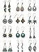 12 Pairs Vintage Boho Earrings Geometric Dangle Pendant Earrings Turquoise Earrings for Women Girls Supplies (Style C)