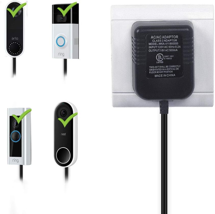 HOLACA Power Adapter 20ft/6m, Video Doorbell Power Supply
