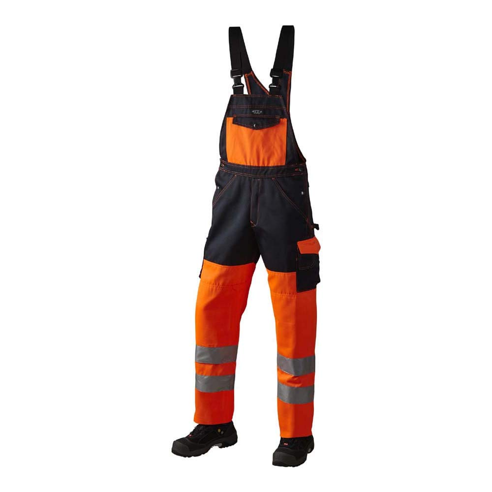 J.A.K. 1110788116 Series 11107 70% Polyester/30% Cotton Overalls EN 20471, Class 2, Orange/Navy, 64 R (46/32) Size
