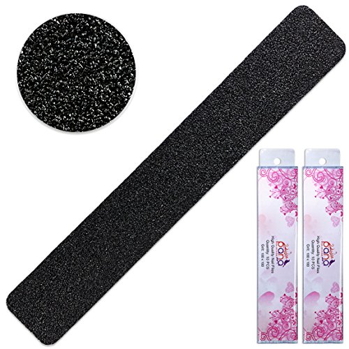 Pana Black Nail Files Jumbo Size (Grit: 100 x 100, 2 Packs of 10 Pieces = 20 Pieces) USA Professional Emery Board JUMBO Size Blue Center Nail Files