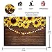 Funnytree 7X5FT Sunflower Wood Texture Backdrops for Photography Rustic Child Baby Shower Birthday Wedding Party Background Banner for Picture Photo Studio Photobooth Decoration