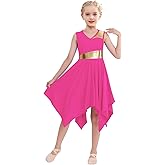 ELLYDOOR Praise Dance Overlay Tunics for Girls Worship Liturgical Church Dance Dress Irregular Flowy Lyrical Dancer Costume