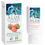 Personal Lubricant, Naked Strawberry Flavored Natural Lube for Sex, Oral, Women, Men & Couples, 2.5 Ounce Aloe Cadabra