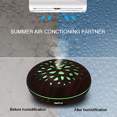 Owfeel Oil Diffusers Essential Oils Humidifier Ultrasonic Cool Mist Aroma Humidifier Support Alexa/Google Home Voice Control with 7 Color LED Lights and Waterless Auto Shut-Off