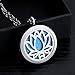 Gouraml Aromatherapy Essential Oil Diffuser Necklace Pendant Locket Jewelry Hypo-allergenic 316L Surgical Grade Stainless Steel 24 Inch Chain and 10pcs Washable pads(Lotus Of life)