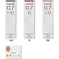 Uni Mechanical Pencil Lead,"The Uni" Smudge-Proof Leads 0.7mm（ULS0740）/HB,B,2B - 3 Pack/total 120 Leads, amazdone Sticky Notes Value Set