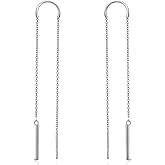 Threader Earrings Triangle Earrings Sterling Silver Created Opal Dangle Drop Long Chain Earring for Women Thread Earrings