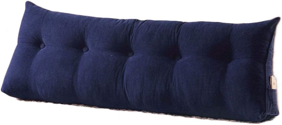 WOWMAX Triangular Reading Pillow Large Bolster Headboard Backrest Positioning Support Wedge Pillow for Day Bed Bunk Bed with Removable Cover Deep Blue California King