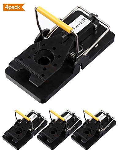 Mouse trap, LuvisR Rat Trap, The Mouse Catcher, Easy to Set Quick Kill Mice Catcher Device, Snap Traps Set(4 pack)