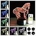 Cirkooh Horse 3D Optical Illusion Lamp 7 Colors Change Remote Control and Touch Button LED Night Light