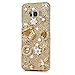 S8 Plus Case,Samsung Galaxy S8 Plus Case 3D Handmade Bling Gold Diamond Bag Flowers Silver Crown with Shiny Sparkle Rhinestone Gems Crystal Clear Full Body Protection Hard PC Cover by Mavis's Diary