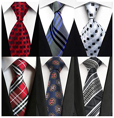 w3dayup 6 PCS Classic Mens Neckties Woven Jacquard Neck Ties For Men Set 6pt011