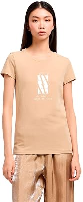 T-Shirt Arte Sella pour Femme avec Logo Monogramme en Feuille, Bois Grain., XL