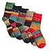 Chalier Women's 5 Pairs Vintage Thick Knit Warm Wool Crew Winter Socks, A-Snowflake, Free Size