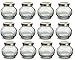 Nakpunar 12 pcs 8 oz Round Faceted Glass Jars with Label Panel and Gold Lids - Spherical (8 oz, Gold)