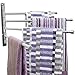 Swing Out Towel Bar - Stainless Steel Swivel Towel Rack - Space Saving Swinging Towel Bar for Bathroom - Wall Mounted Towel Holder Organizer with 4 Arms- Easy To Install - Brushed Finish (20