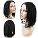 Jiayi Box Braided Lace Front Wigs Full Braids with Natural Side Bob Senegalese Twist Wigs Hand-tied Part Half Hand-made 16 inch Glueless Braided Wigs for Black Women with Baby Hair