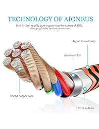 USB Type C Cable Fast Charging Cable Aioneus 6FT 3Pack Charger Cable Nylon Braided Charging Cord Compatible with Samsung S8 S9 S10 A70 A50 A20 A10e Note 9 8, Moto G7 G6 Z4, LG G5, Huawei, Switch