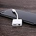 iPhone Adapter and Splitter, Instecho Lightning Adapter Splitter + 3.5mm Headphone Jack With Extension Cable, Lightning Cable to Audio Jack and Charger Adapter for iPhone 7/7 Plus (White)