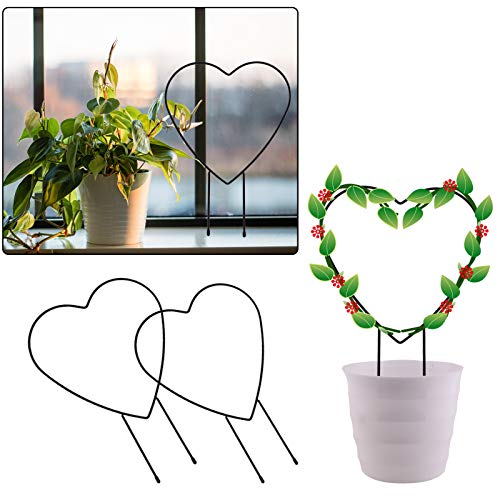 SAVITA 2PCS Metallgartengitter, zum Pflanzenklettern, 31 cm dekorative Topfpflanzenstützen, mit schwarzer Beschichtung… – Bild 7