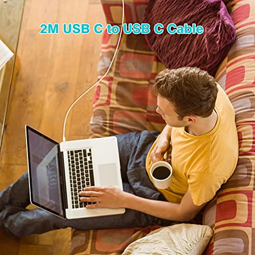 30W USB C Charger Compatible witch MacBook air 13 12 inch, iPad Pro 13, 12.9, 11 inch 2024 2023 2022 2021 2020 2019 M4 M2 M1, iPad Air 5 4, Mini 6, iPad 10, iPhone 15, Pixel 8 7, 2M/6.6FT USB-C Cable