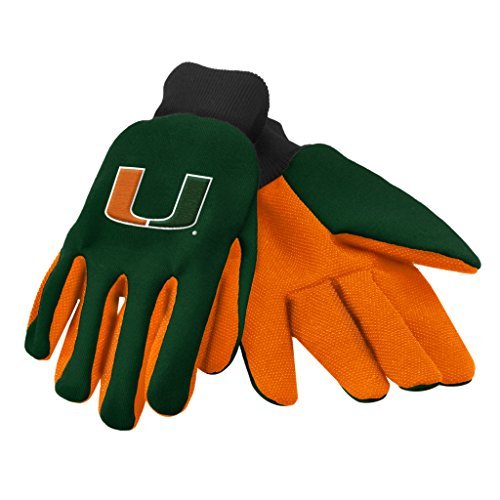 NCAA Miami Hurricanes 2015 Colored Palm Utility Glove, One Size, Green