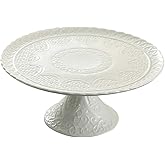 Jusalpha® 12 Inches White Porcelain Decorative Cake Stand-Cupcake Stand, CS01 (Stand only, no Dome)