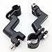 HTTMT MT216-058- Black Engine Guards Longhorn Offset Foot Peg Mounts 1.25 Inches Magnum Clamp Compatible with Harley