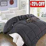 Balichun Queen Comforter (88 by 88 inches) - Grey Down Alternative Comforters Soft Quilted Duvet Insert with Corner Tabs Luxury Hotel Collection 1800 Series - All Season