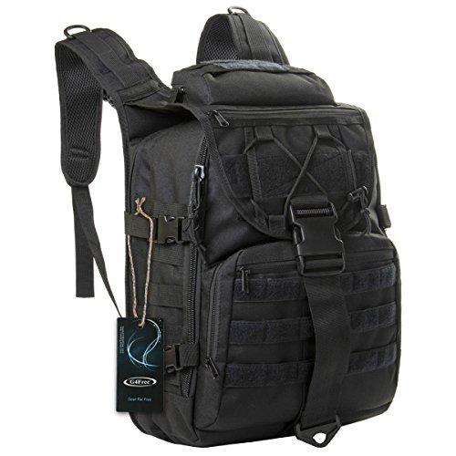 G4Free Tactical Rucksack Assault Backpack Outdoor Traveling Bag Camping Hiking Trekking Bag 15" Laptop Backpack(Black)
