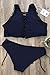 Cupshe Fashion Women's Back Crisscross Tank Removable Padding Bikini Set Beach Swimwear Navy (S)