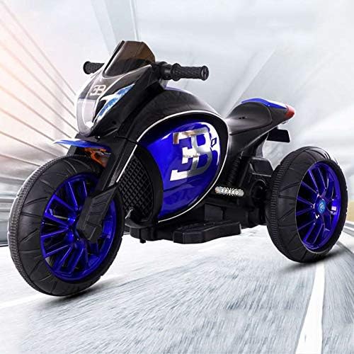 CHTOYS Electric Battery-Powered Ride On Motorbike 12v Kids Motorcycle with Push Button Start,Foot Brake,Durable Tires,Front and Rear LED Lights,Children Tricycle