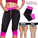TrainingGirl Women Neoprene Sauna Leggings Sweat Shorts Weight Loss Workout Running Capris Slimming Compression Thermo Pants (Pink, L)