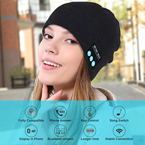 image for Sunnywoo Bluetooth Beanie Hat, Wireless Smart Headphone Premium Knit C