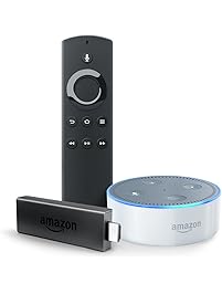 Fire TV Stick with Alexa Voice Remote + Echo Dot (White)