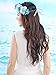 Vivivalue Rose Flower Crown Boho Flower Headband Hair Wreath Floral Headpiece Halo with Ribbon Wedding Party Festival Photos Blue