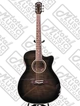 Oscar Schmidt OACEF-TB Auditorium Style Cutaway Acoustic-Electric Guitar -Transparent Black
