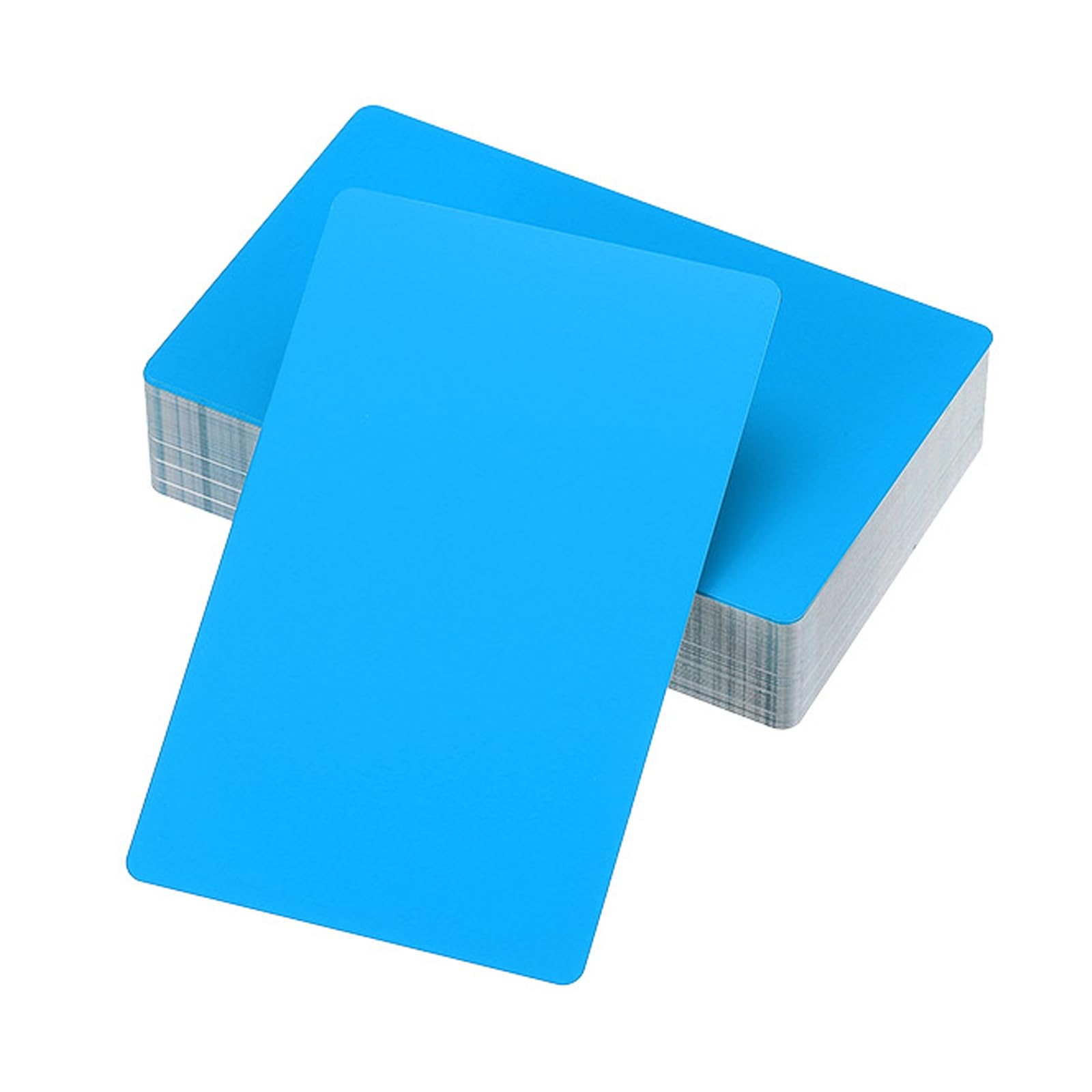 PATIKIL 300 Pack Metal Business Cards Blank, 0.45mm Thick 3.4x2.1 Inch Aluminum Laser Engrave Printable Name Card for Custom DIY, Blue