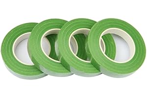 JFFX 4 Rolls Floral Tape 1/2" Wide 30 Yards/Roll Floral Tapes for Bouquet Stem Wrap and Flowers Making Craft Projects (Light Green)
