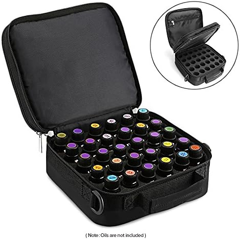 42 Essential Oils Carrying Case for 5ml,10ml ,15ml Bottles,nail polishes,salves,cosmetics- Hard Shell Exterior Storage Organizer Holds,Juvenscence Life and endless others Relaxed Wellness