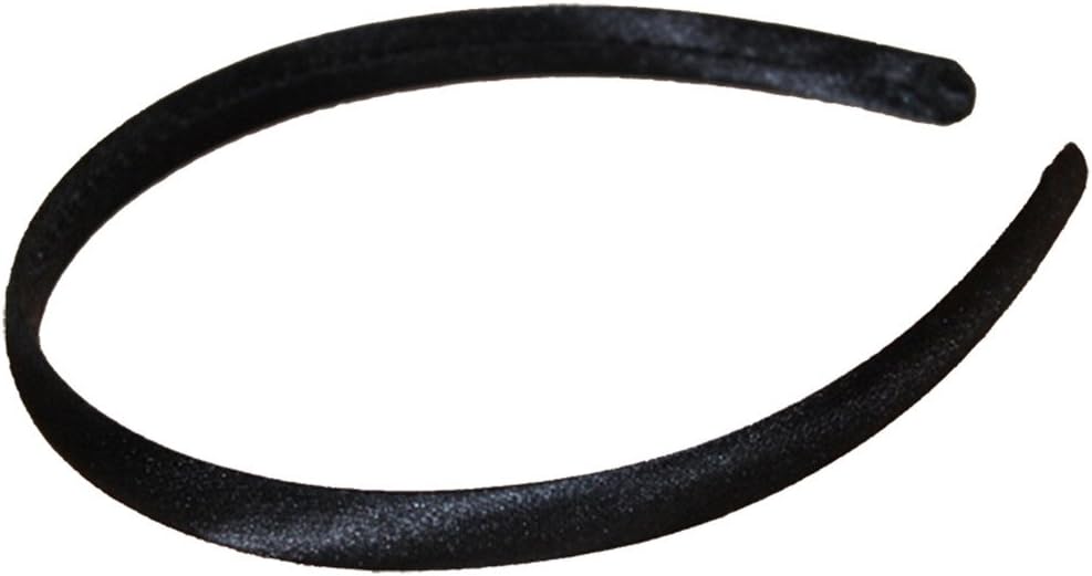 10mm Colored Covered Satin Headband Plastic Hair Accessory