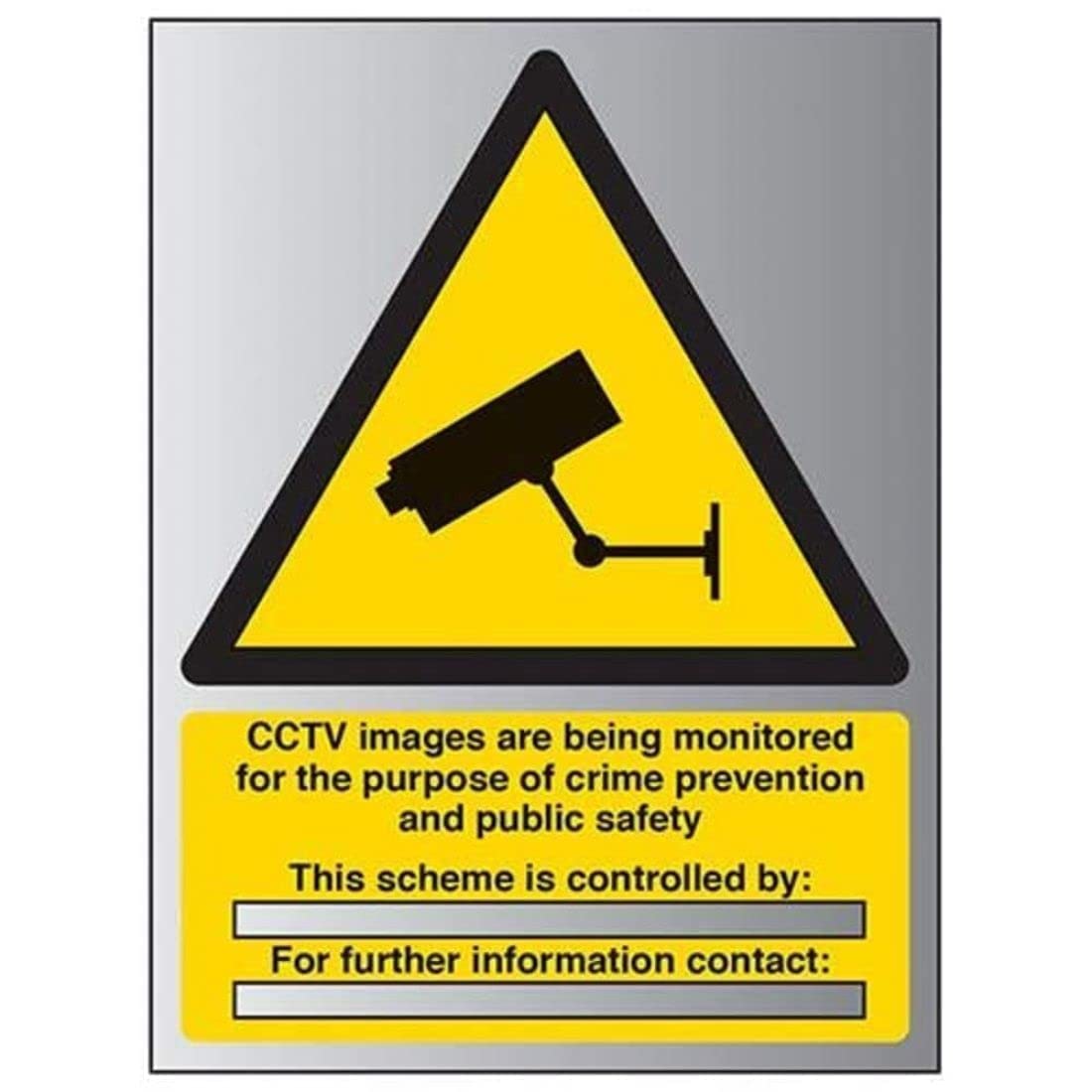 V Safety CCTV Images Are Being Monitored Sign - 150mm x 200mm - 1.6mm Alu Rigid Plastic