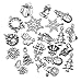 50pcs Mix Style Antique Silver Tone Christmas Snowflake Socks Santa Claus Deer Charms Pendant