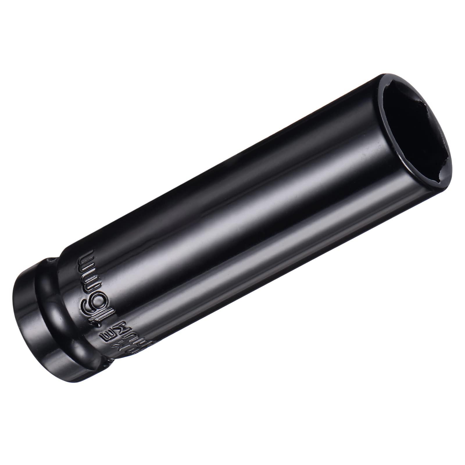 Unifizz 1/2 Inch Drive - 16mm Deep Impact Socket with 6 Point Design, Heat-Treated Cr-V Steel 78mm Length, Metric Sizes