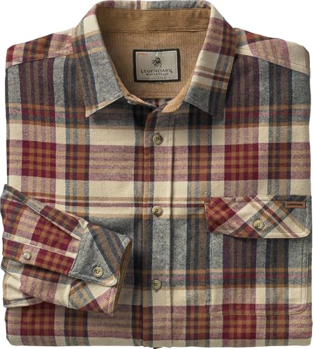 Legendary Whitetails Men's Flannel Shirt Long Sleeve Button Down 100% Cotton