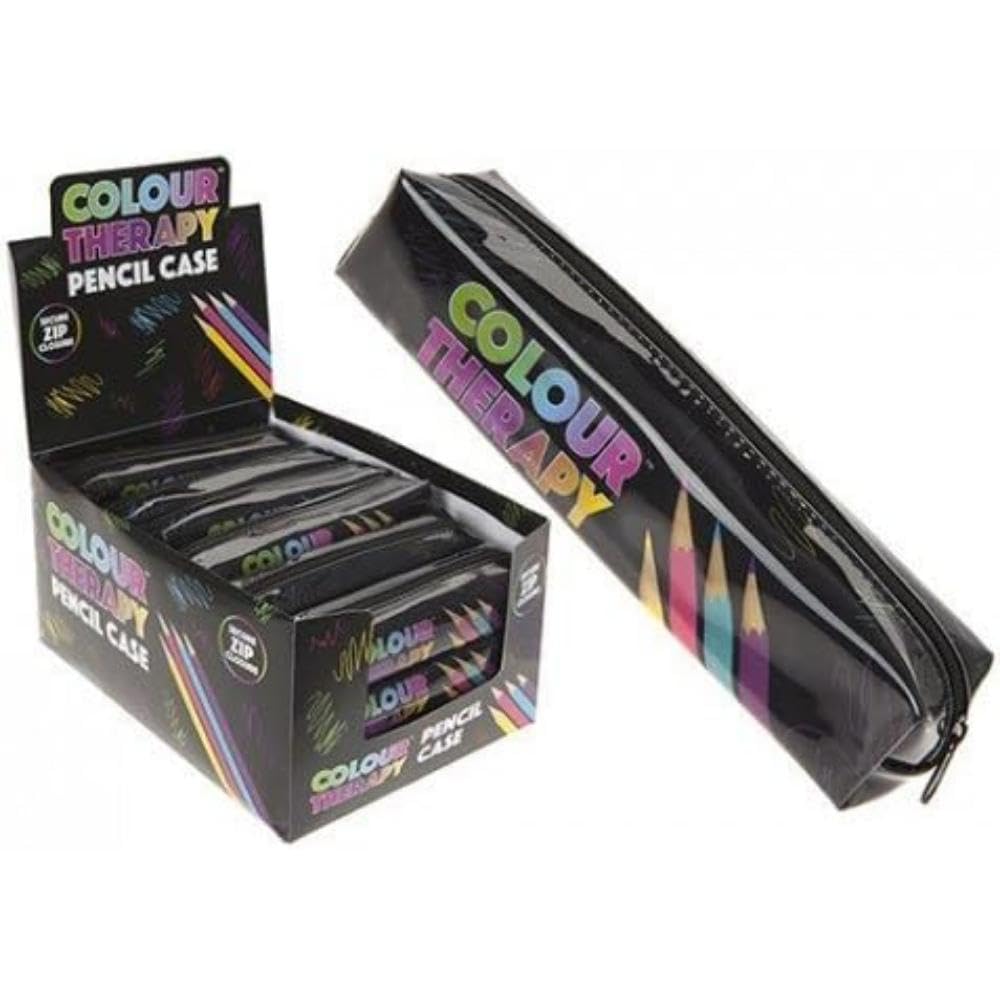 PMS COLOUR THERAPY BLACK PENCIL CASE W/ZIP TOP 18 in D/BOX