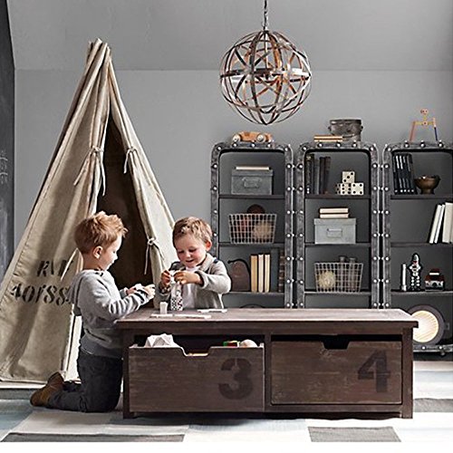 Diwhy DIY Industrial Iron Locker 4-Layer Bookcase Furniture Cabinet