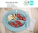Baby Toddler Feeding Set - BPA Free Silicone Adjustable Bib Plates Bowls Spoons - Divided Plate Suction Bowl & Soft Spoon Teether- Self Feed, Easy Clean,Safe for Children, Waterproof Spill Resistant
